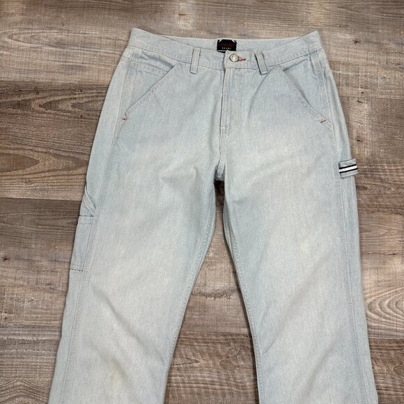 VTG Y2K Tommy Hilfiger Jeans Womens 9 x 31" Carpenter Cargo Boot Flare Flag Loop - Picture 3 of 15